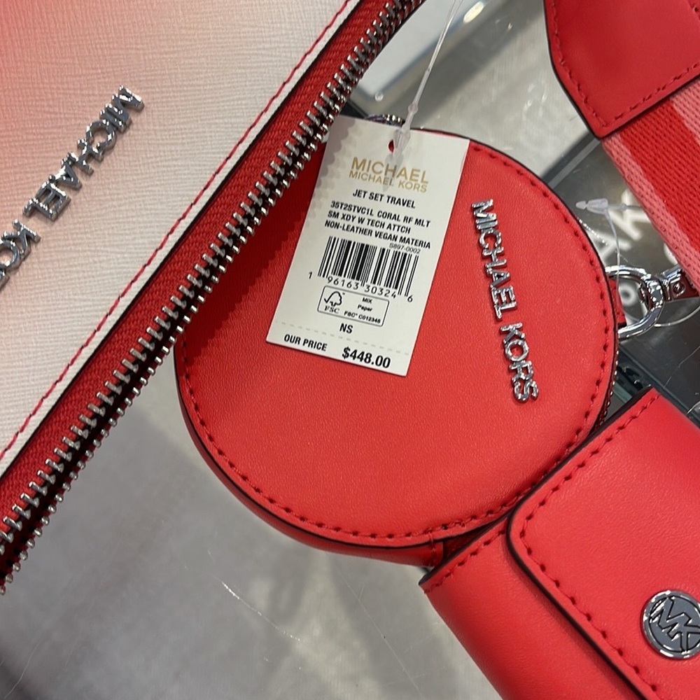 Michael Kors Jet Set Travel Tech Attached with Adjustable Coral Reef Crossbody - Picture 16 of 16